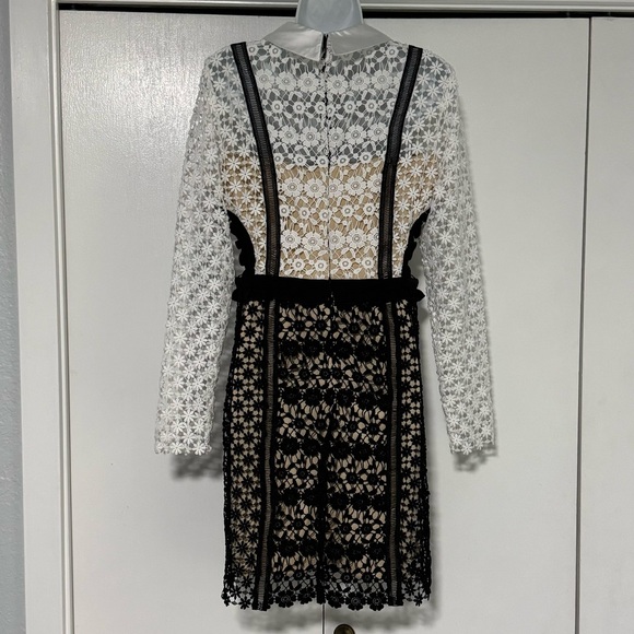 VENUS Womenβs Cut out Tweed dress 8 floral embroidered elegant midi long sleeve - Picture 9 of 16